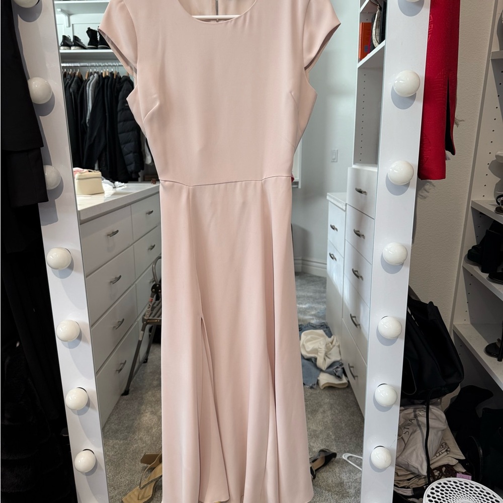 Aritzia Babaton Soft Pink Midi Dress